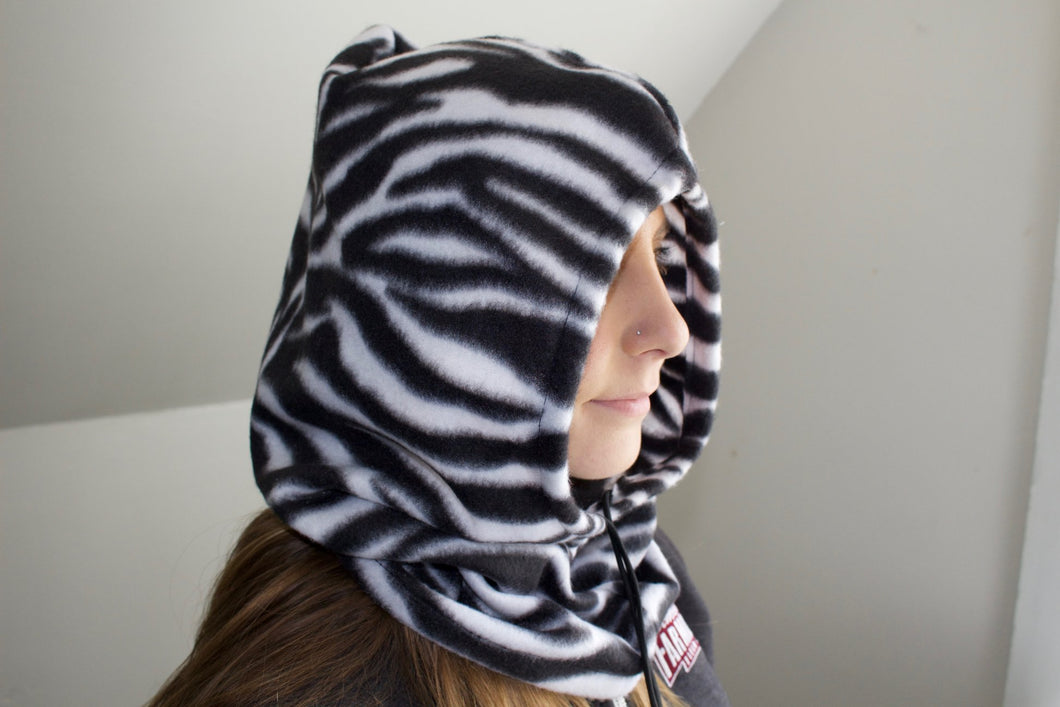 Zebra Helmet Hood